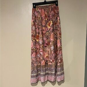 Lance Cade Women's Size Medium Bohemian Floral Multicolor Maxi Skirt